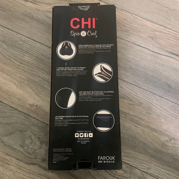 NWT CHI SPIN N CURL CERAMIC ROTATING CURLER‎ 1" MATTE BLACK - Picture 2 of 11